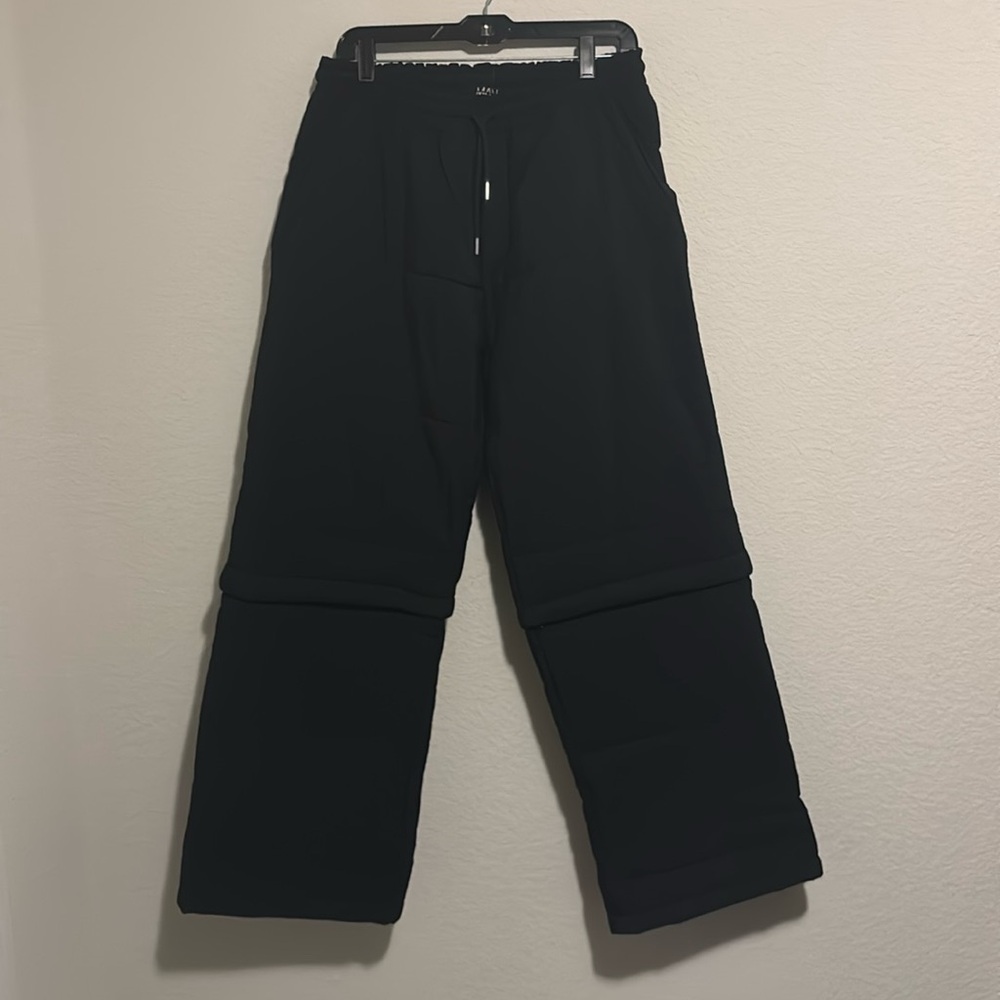 boohooMAN(MAN) QUILTED WIDE LEGGED PANTS/SHORTS in BLACK